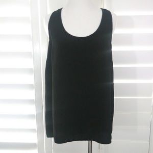 Pleione black sleeveless top back pleating S